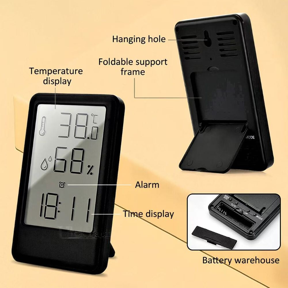 Multifunctional Electronic Alarm Clock – Indoor Digital Thermometer & Hygrometer