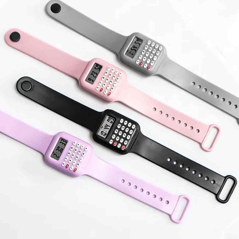 2026 Rubber Strap Watch with Calculator – Digital Watch for Girls & Students