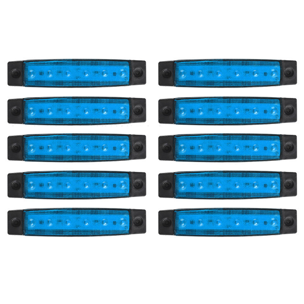 10Pcs Marine Boat 6LED Deck Courtesy Lights Waterproof Blue Stern Transom Light