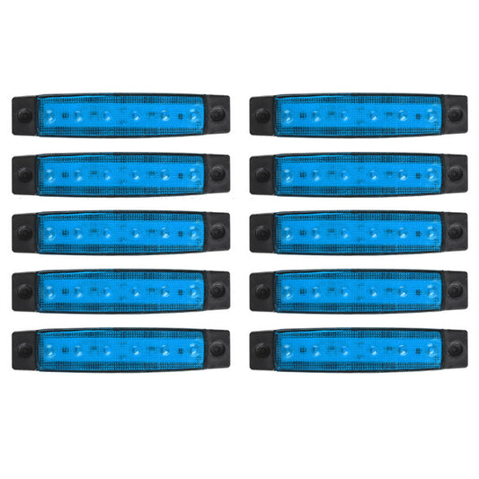 10Pcs Marine Boat 6LED Deck Courtesy Lights Waterproof Blue Stern Transom Light