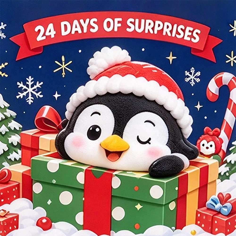 Christmas Countdown Calendar – 24-Day 3D Penguin Animal Figure Decor Set