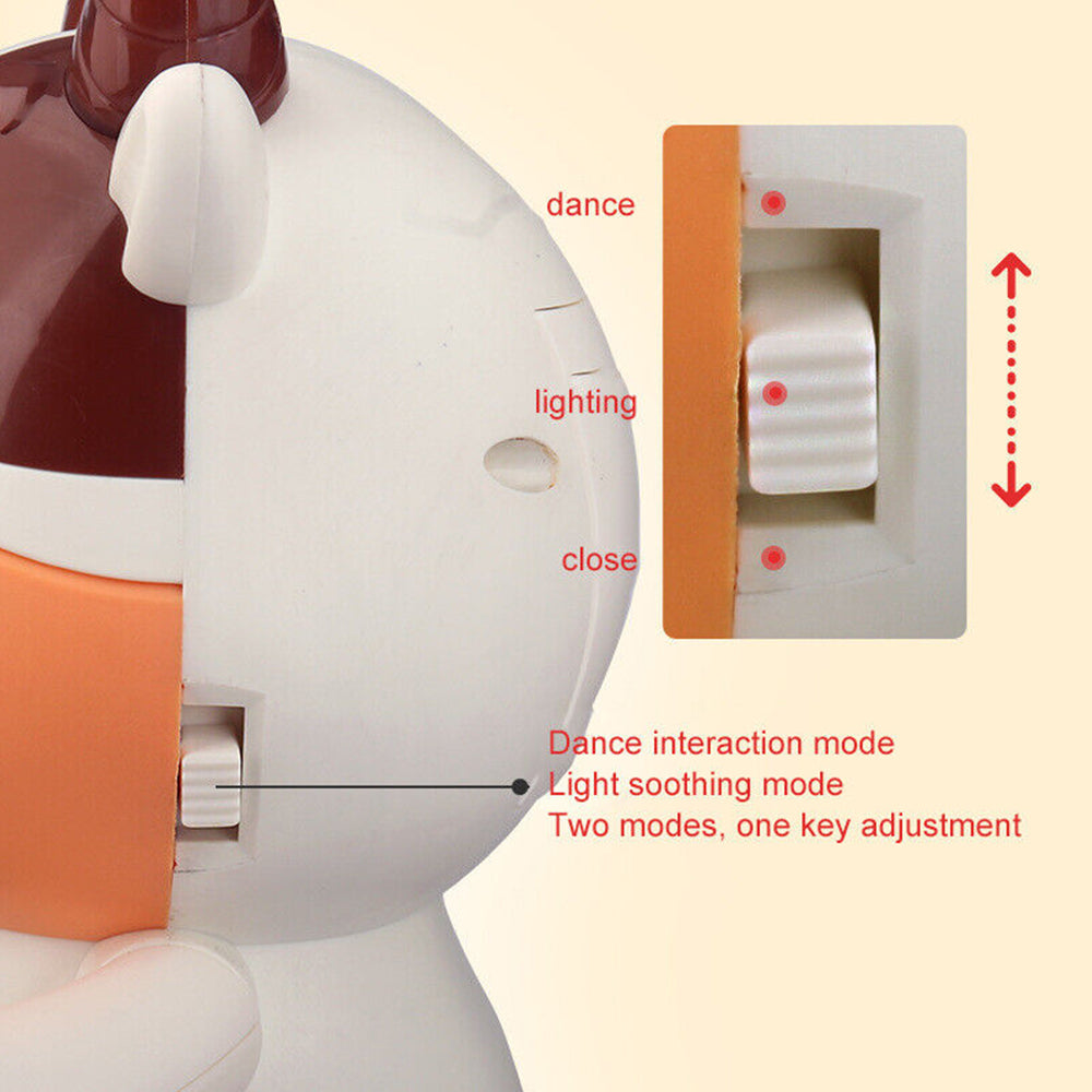 Electric Cow Shape Dancing Robot Kids Toys Interesting Battery Powered Xmas Gift