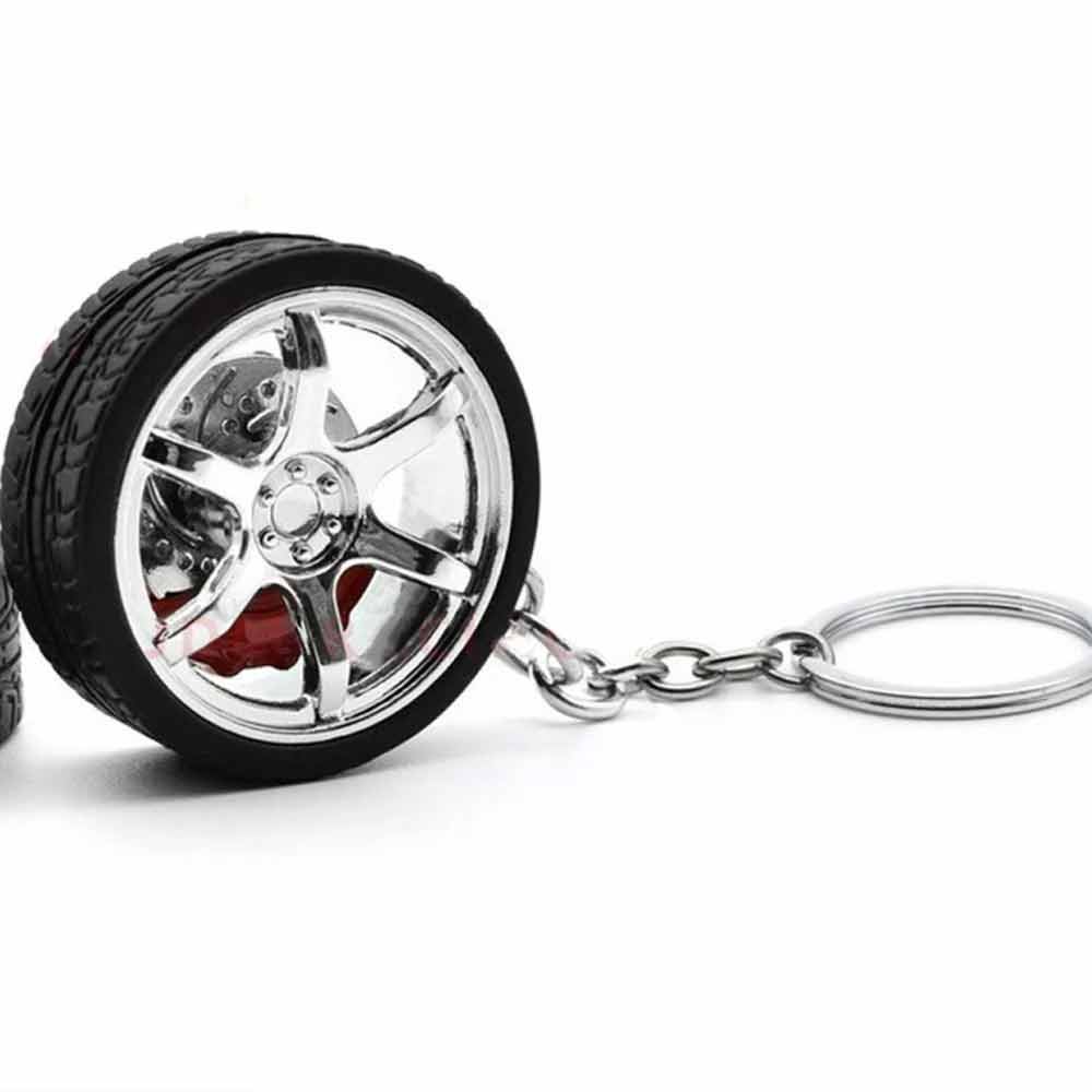 Simulation Tire Car Wheel Keychain Chain Brake Discs Key Ring RIM Wheel Keyring