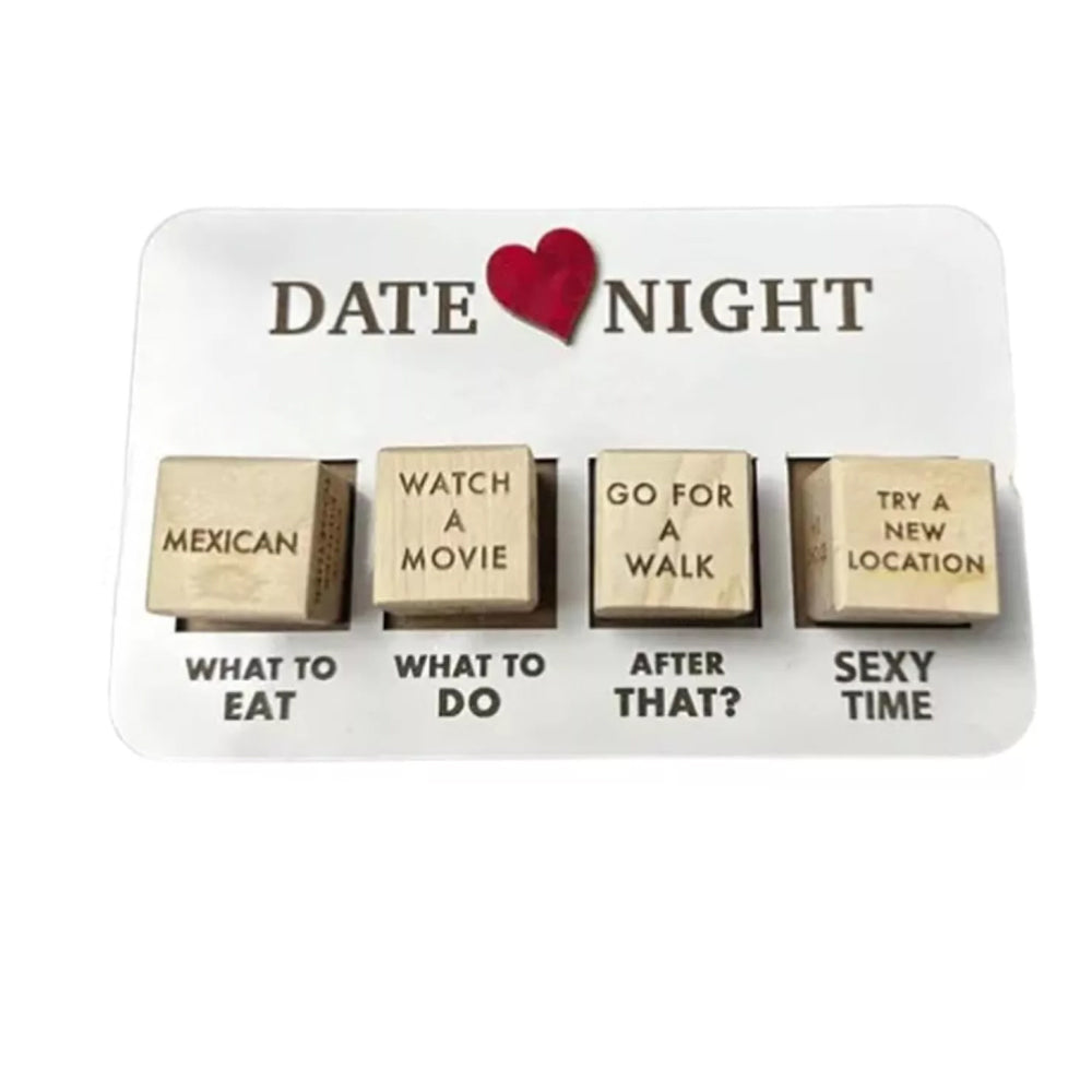 Wooden Date Night Dice: After Dark Edition - Romantic Adventure Dice for Couples