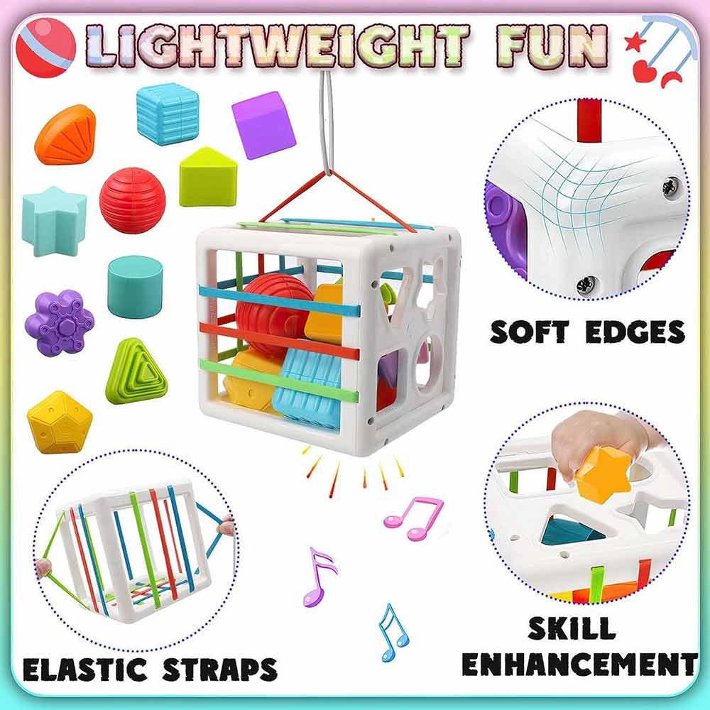 Montessori Sensory Toy – Shape Sorter & Stacking Blocks, Early Learning Set