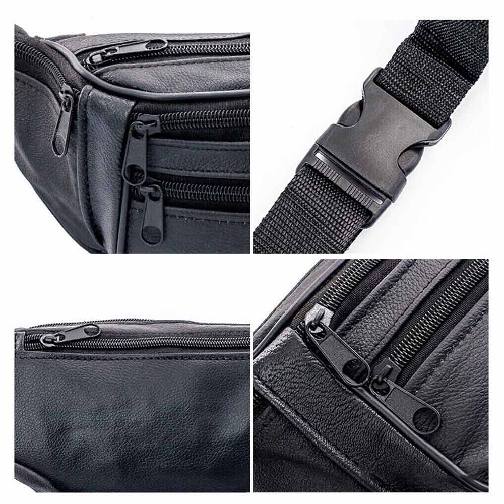 Money Pouch Sports Travel Waist Belt Wallet Bum Bag Leather Fanny Pack Unisex