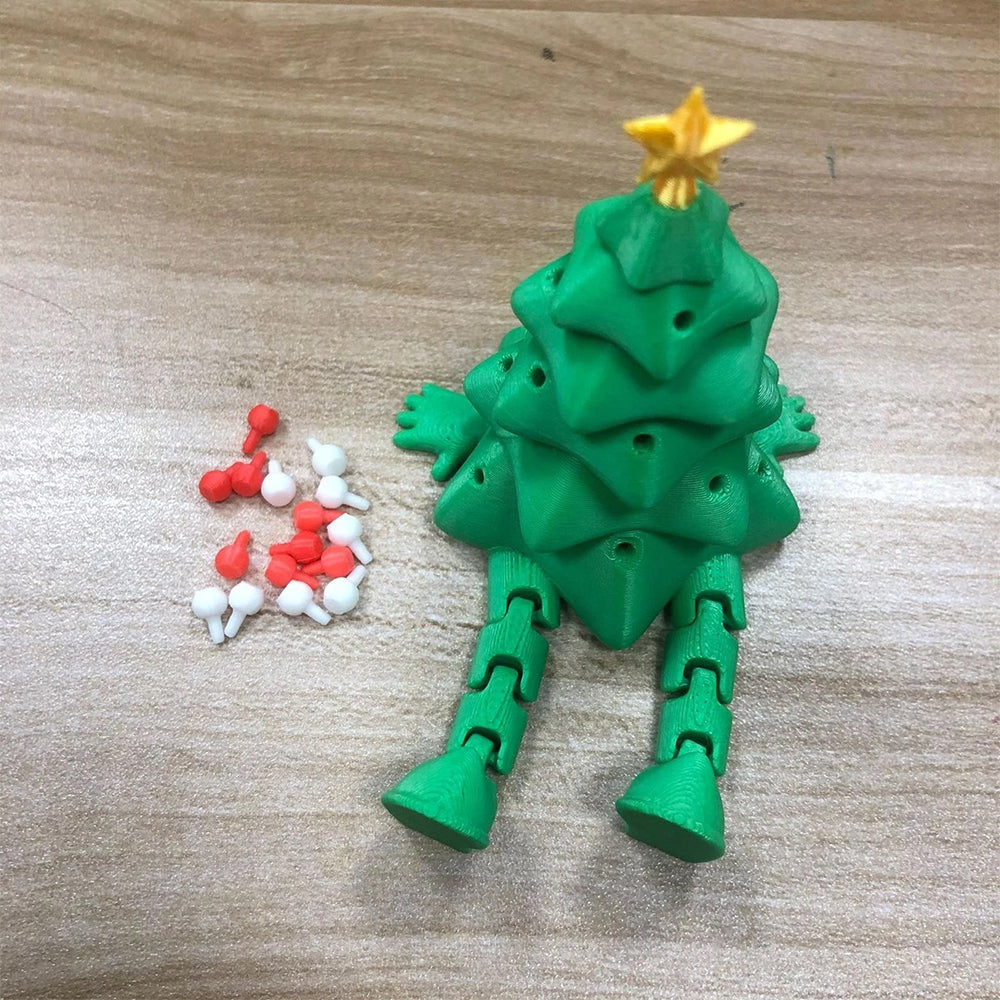 3D Printed Christmas Tree with Movable Joints – Adjustable Desktop Decoration for Home & Office