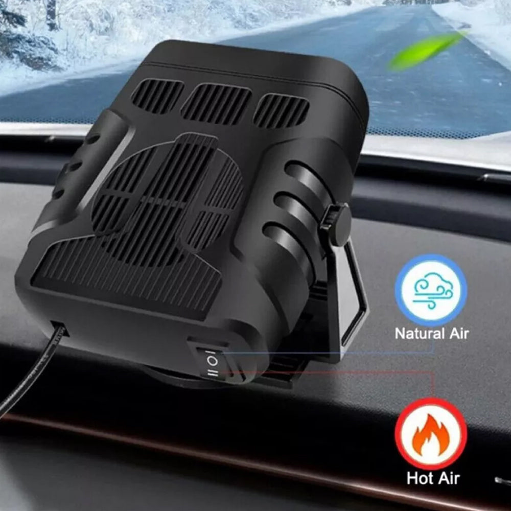 24V Car Fan Heater Portable Vehicle Heating Windscreen Defroster Demister 200W