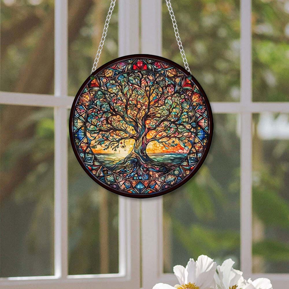 3-Pack Tree of Life Wall Art - 2D Acrylic Hanging Ornament for Indoor & Outdoor Garden Decor