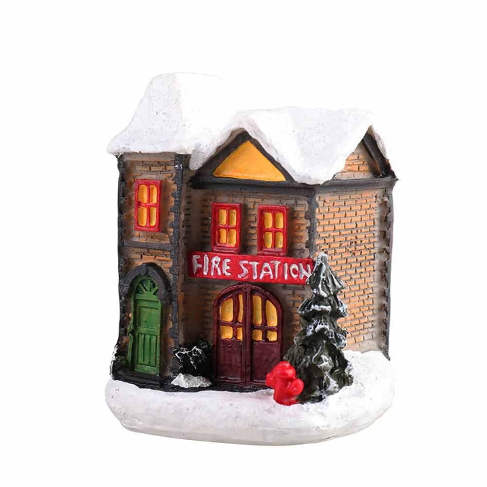 Resin Small House Christmas Decoration Micro Landscape LED Resin House Xmas Gift