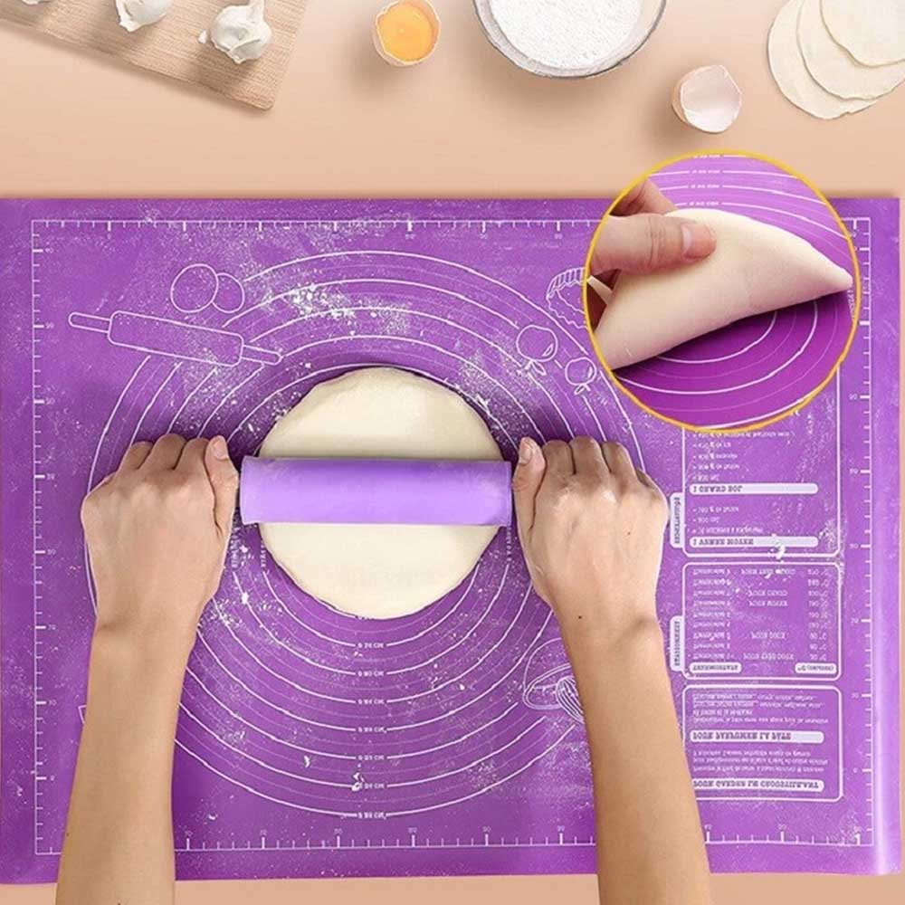 Silicone Baking Mat - Non-Stick Pastry & Fondant Rolling Mat with Measurement Guides