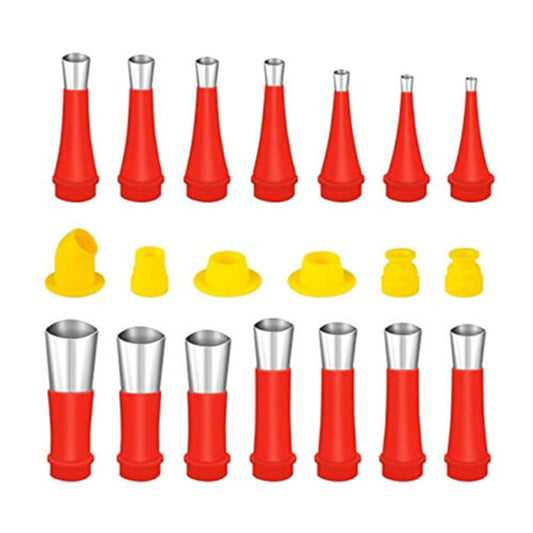 Universal Integrated Rubber Nozzle Tool Kit Reusable 20 Piece Rubber Nozzle Tool