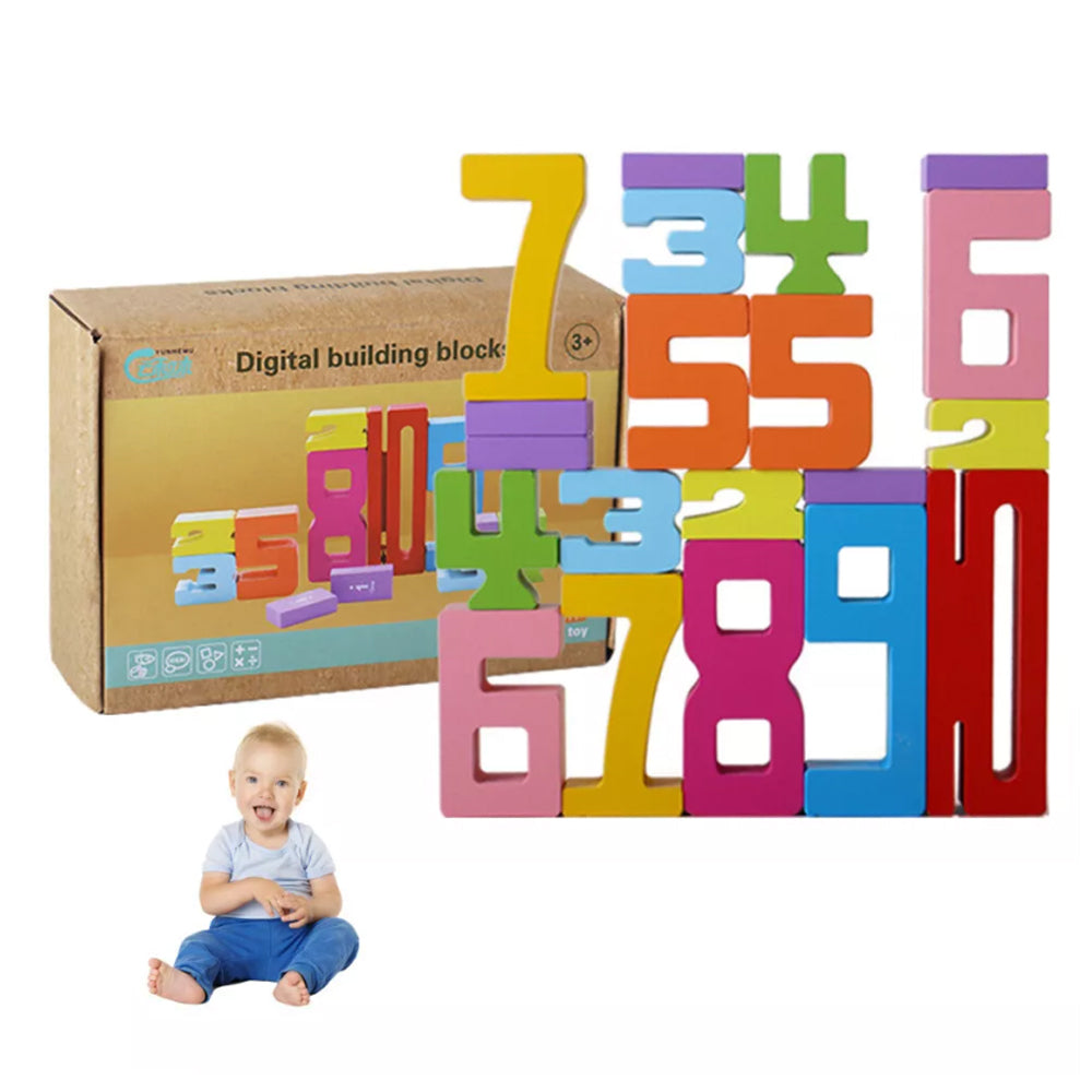 Montessori-Inspired Wooden Number Blocks,Funny Number Count Blocks Toys for Kids