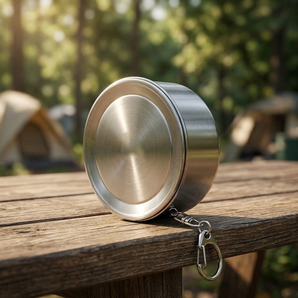 304 Stainless Folding Cup – Telescopic Mug for Campers & Hikers, Portable