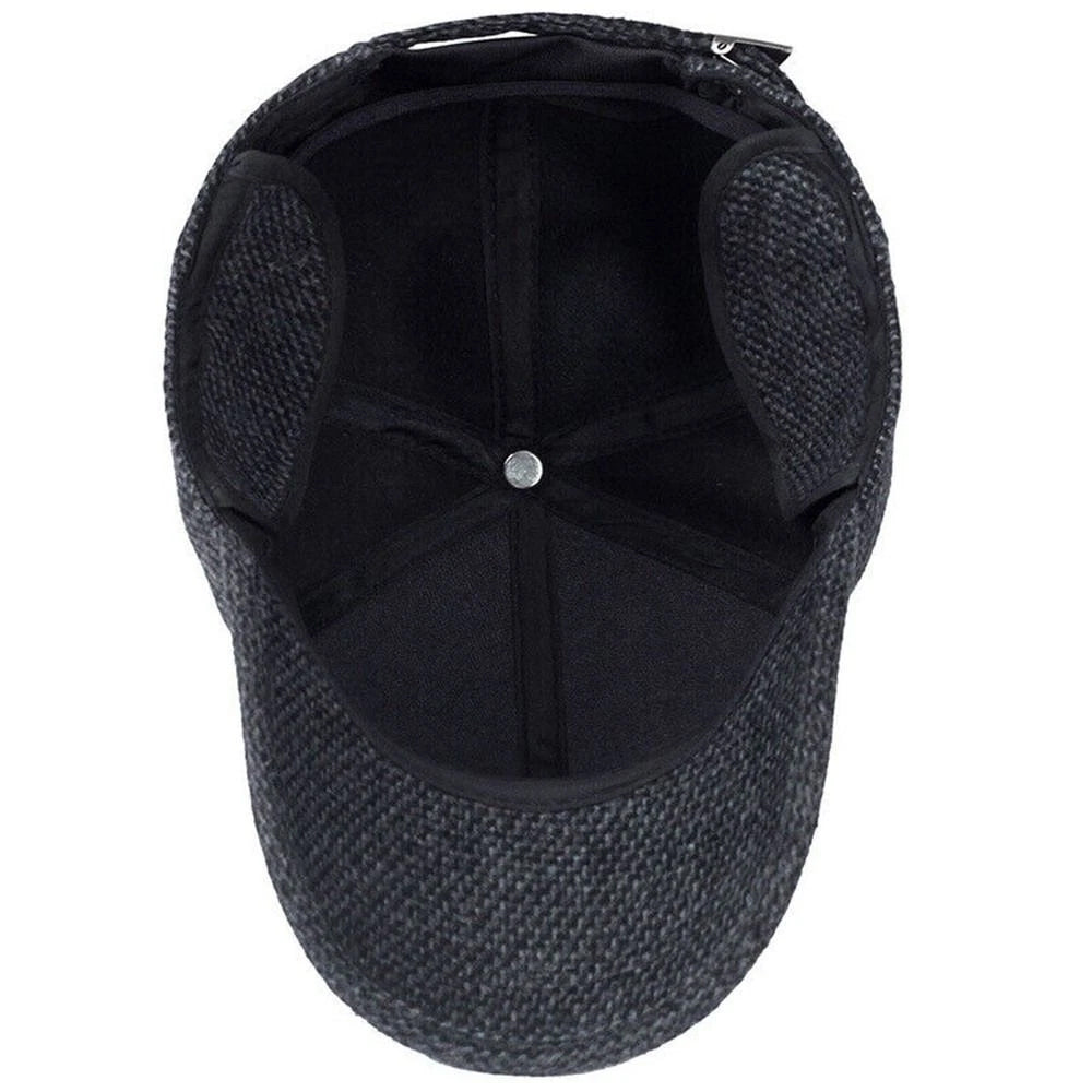 Men's Winter Hat with Earmuffs - Thick Warm Adjustable Baseball Cap for Cold Weather, Outdoor & Casual Wear