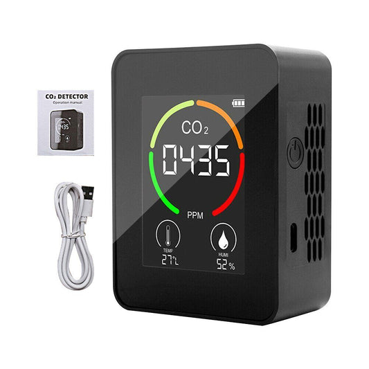 CO2 Meter Temperature Humidity Air Quality Monitor Carbon Dioxide Detector