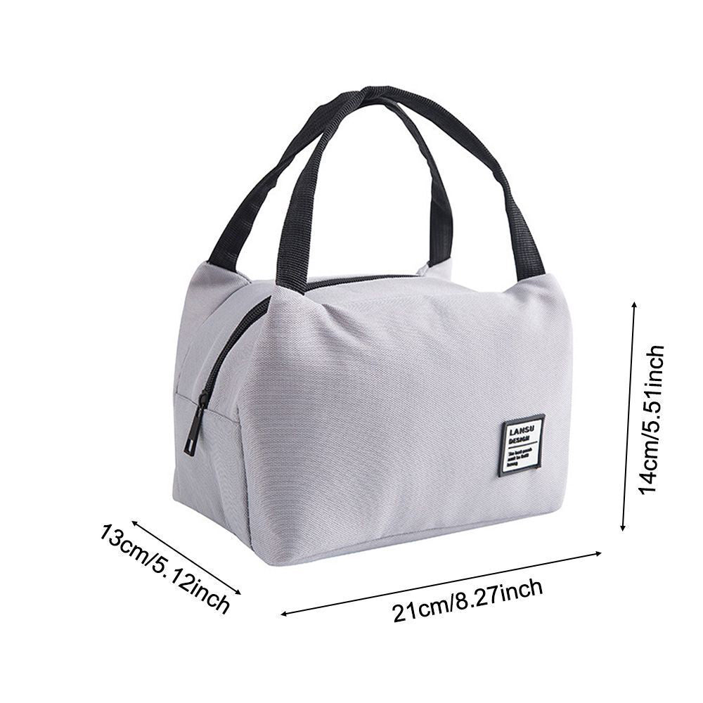 Oxford Cloth Zipper Handbags Food Storage Lunch Box Picnic Pouch Lunch Bag