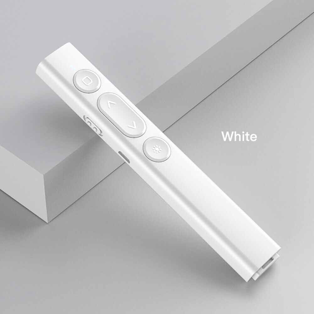 S7 Wireless Presenter Remote, Laser Pointer PowerPoint Clicker for PC/MAC - Hyperlink, Volume Control, USB-C Charging