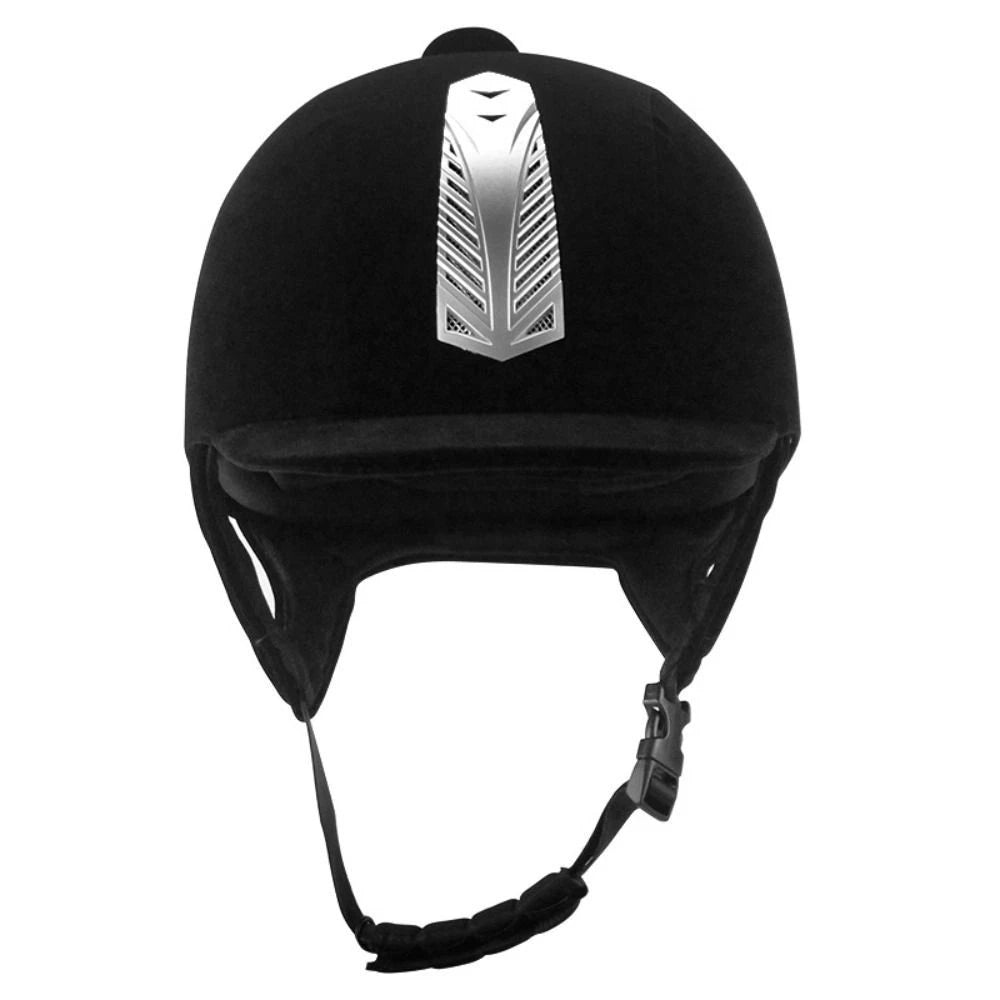 Black Horse Riding Helmet – Adjustable Safety Half Cover, 58cm Equestrian
