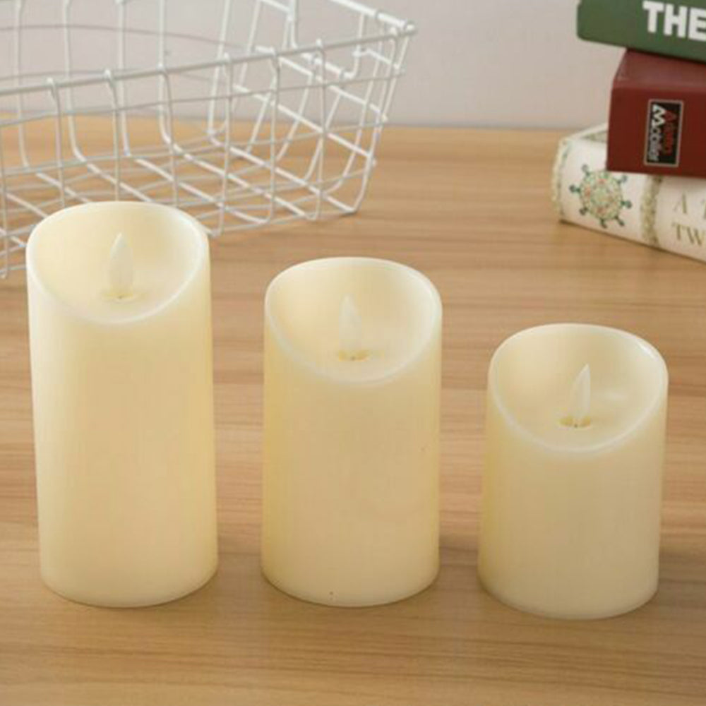 3Pcs Flameless LED Candles Battery Operated Flickering Flame Remote Control Gift