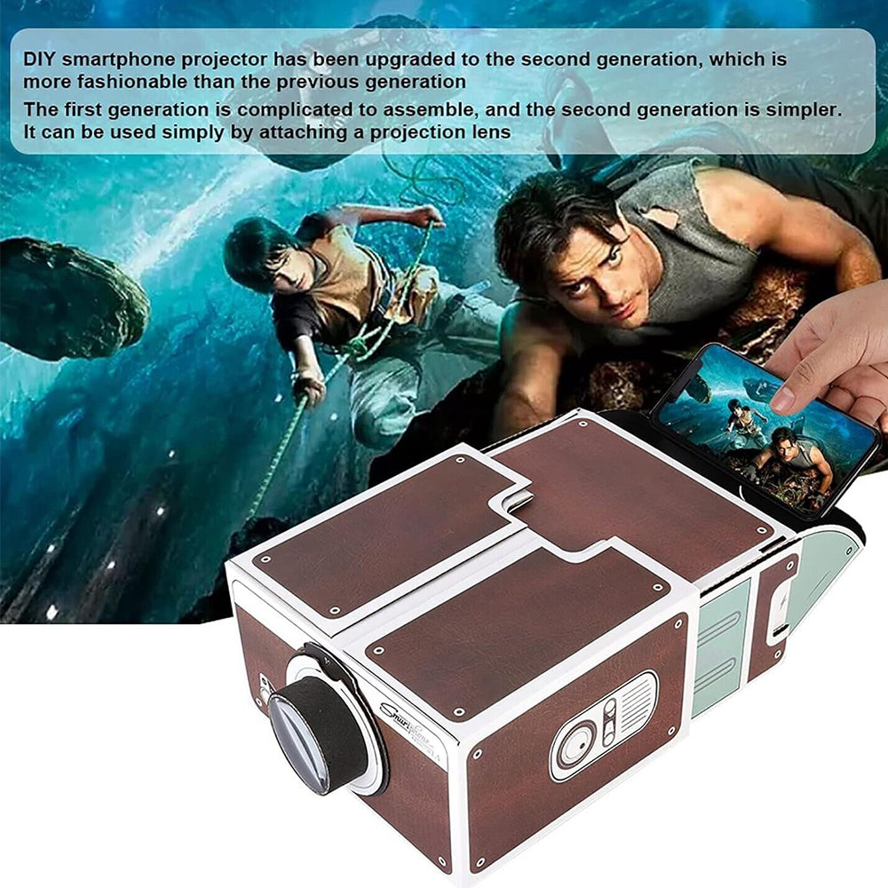 Mini DIY Home Portable Smartphone2.0 Mobile Phone Projector Amplifier Home