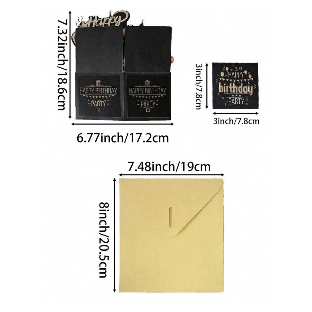 3D Pop-Up Birthday Card - Elegant Greeting Card for Her, Him, Mum, Dad & Friends