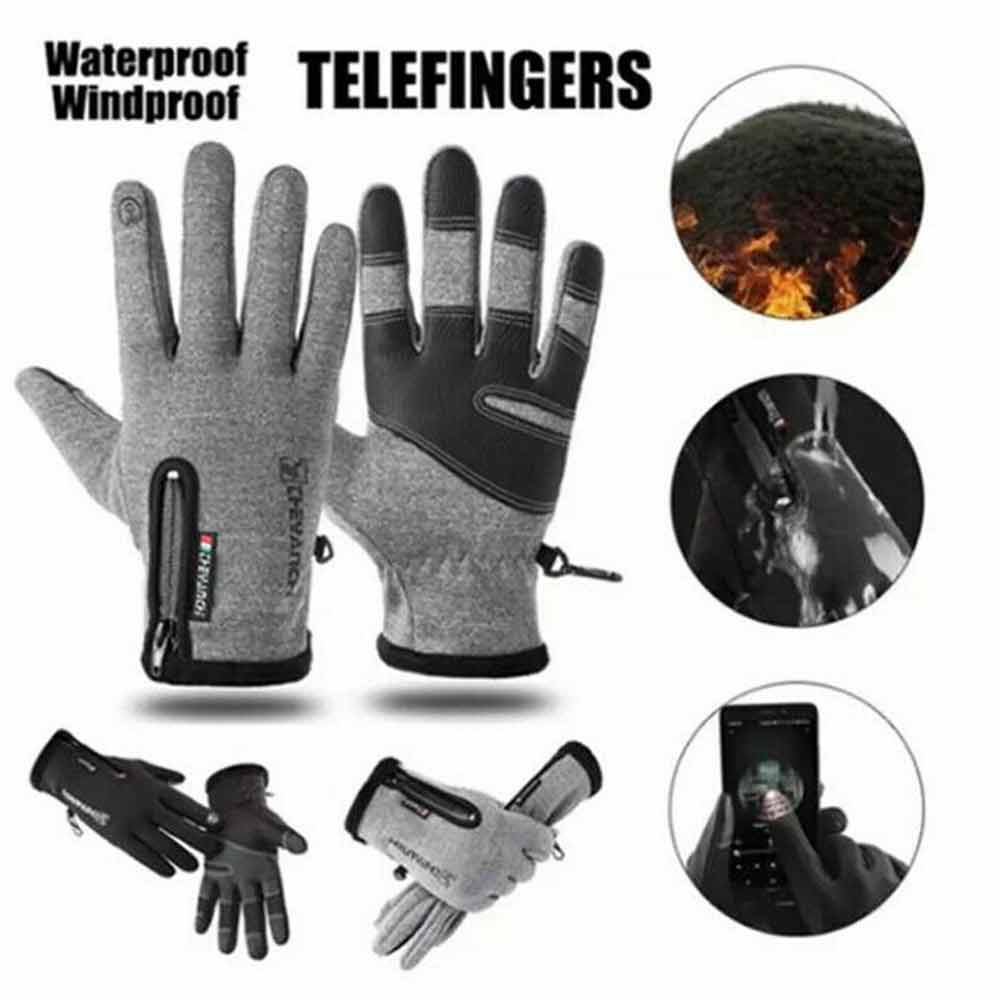 Thermal Winter Gloves Waterproof Touch Screen Thermal Windproof Warm Zipper