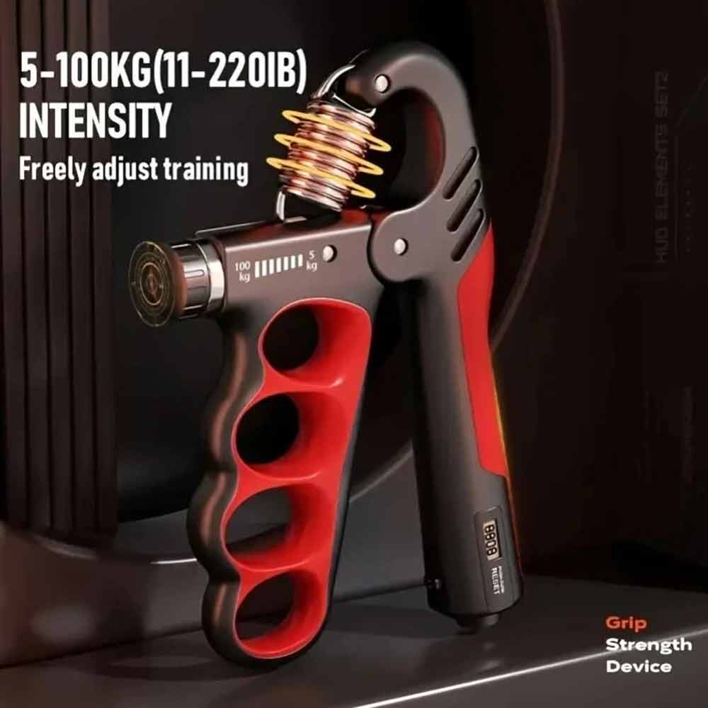 5-100kg Adjustable Hand Grip Strengthener – Digital Count Grip Strength Trainer with LCD Display