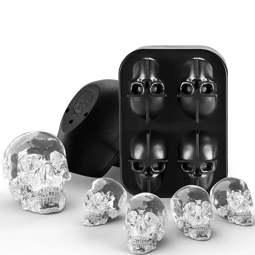 Skull Shape 3D Ice Cube Mold - Silicone Tray for Jelly, Chocolate, Party Drinks