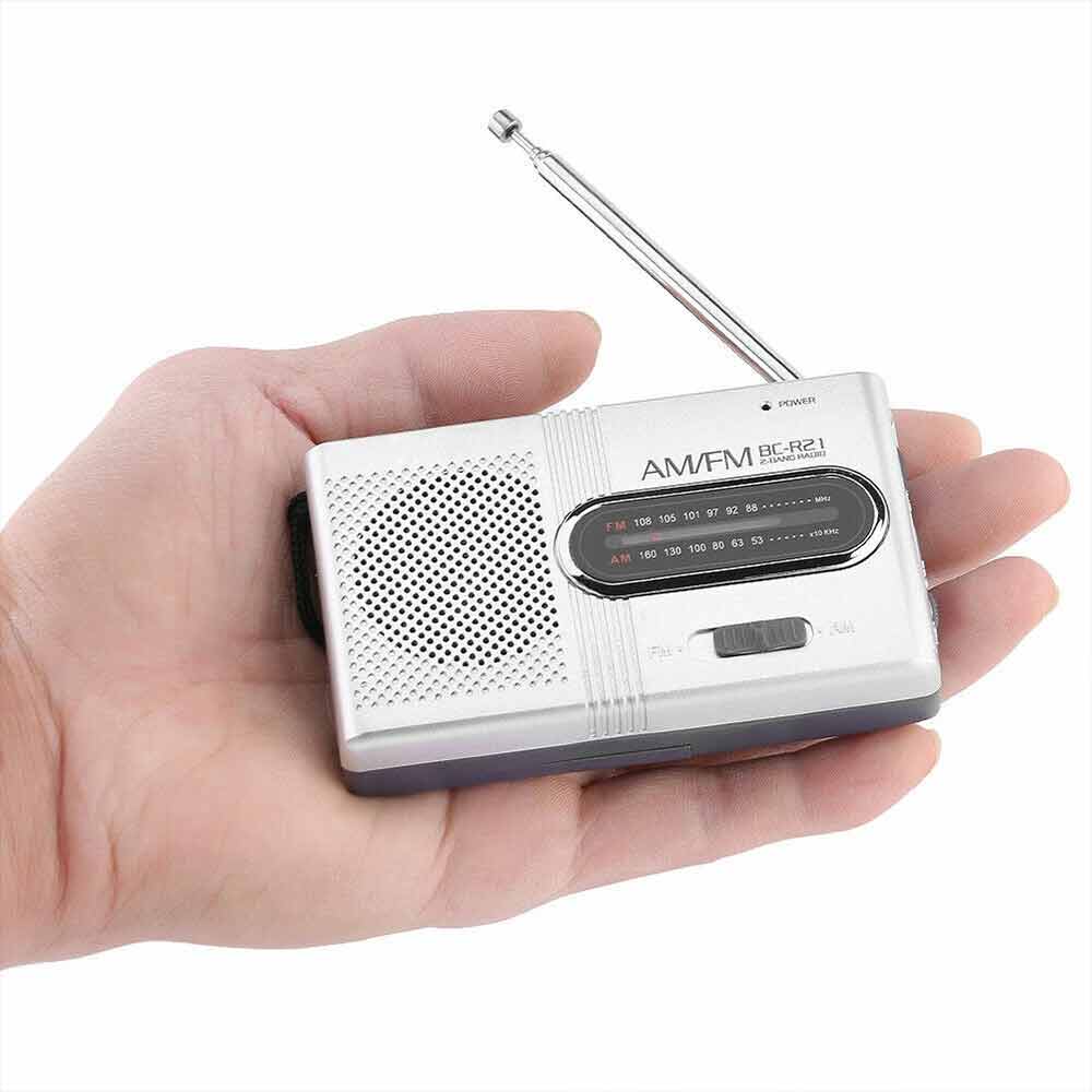 Pocket AM FM Radio – Portable Mini Travel Radio with Built-in Stereo Speaker