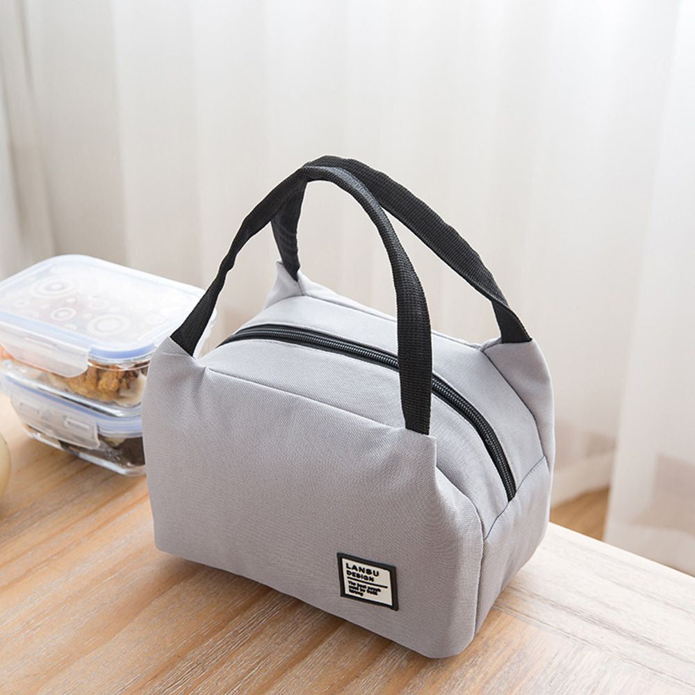 Oxford Cloth Zipper Handbags Food Storage Lunch Box Picnic Pouch Lunch Bag