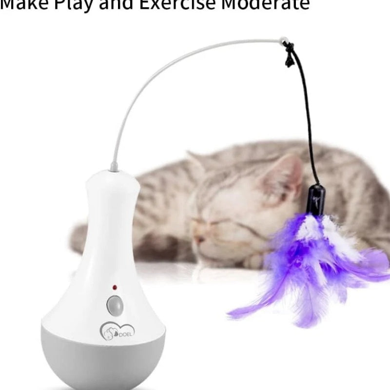 Cat Interactive Toys Funny Feather Kitten Teaser Indoor Play Automatic Toy Gift