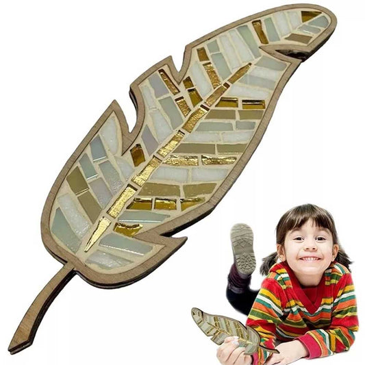 Stained Glass Mosaic Feather Art Crafts Making Kit DIY Mosaic Craft Kit for Kids & Adults