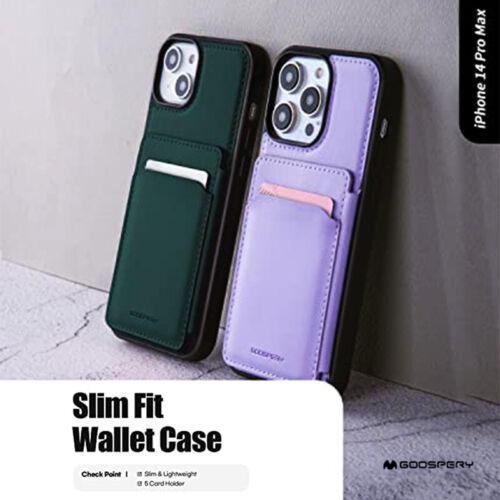 Goospery Balance Fit5 Card Case for iPhone 14 series Case Ultra Slim PU Leather