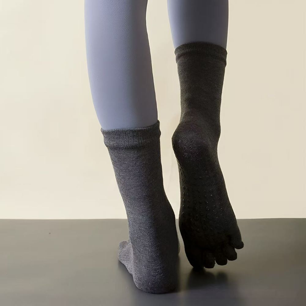 Non-Slip Toe Split Yoga Socks – Women's Over-the-Knee Fitness & Pilates Socks