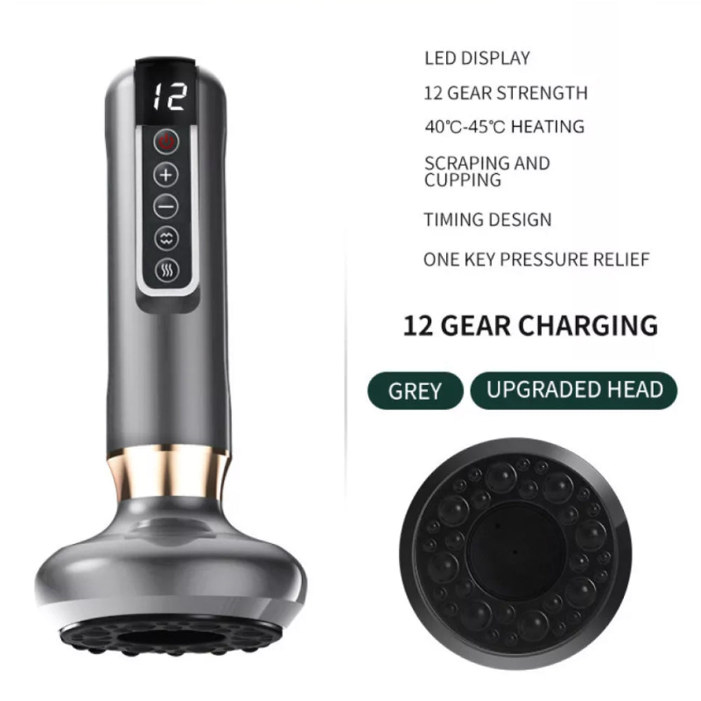 12 levels Electric Cupping Massager Vacuum Suction Cup GuaSha Anti Cellulite USB Charging