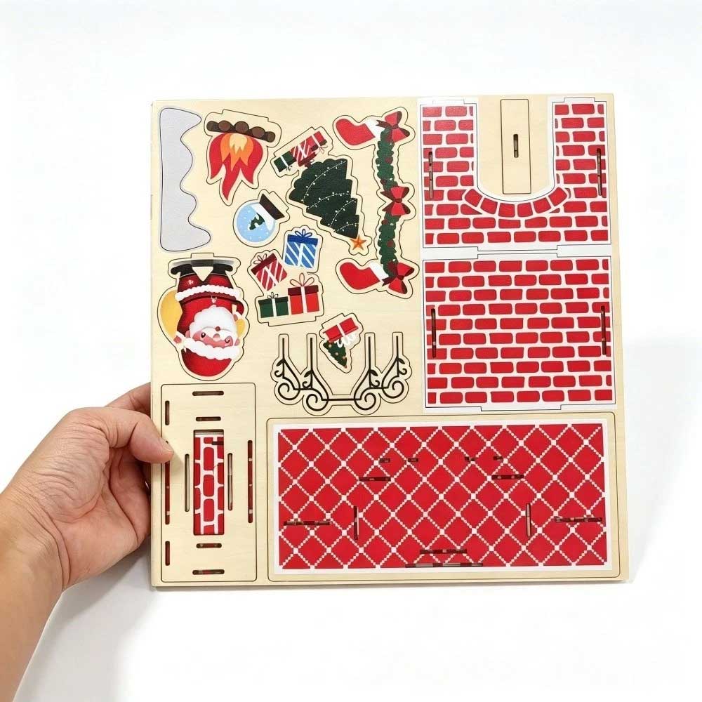 24-Day Santa Chimney Advent Calendar – Wooden Christmas Countdown Puzzle