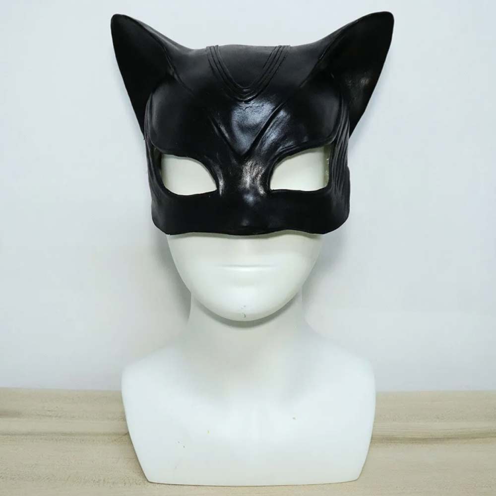 Black Catwoman Masks Womens Cosplay Adult Halloween Panther Cat Latex Mask Gift