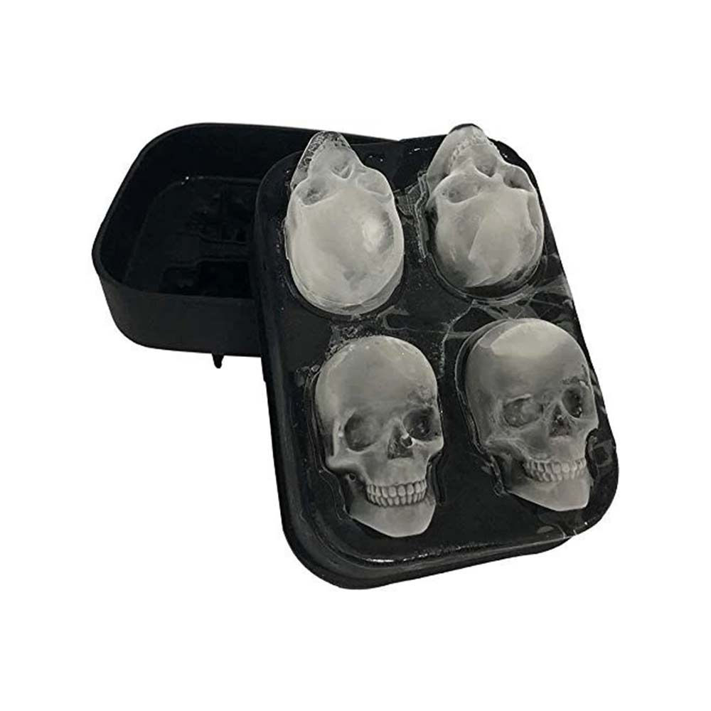 Skull Shape 3D Ice Cube Mold - Silicone Tray for Jelly, Chocolate, Party Drinks