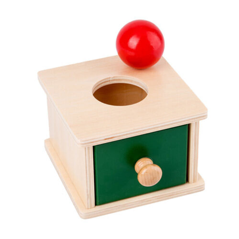 Wooden Educational Object Permanence Coin Box Ball Toy Early Learning