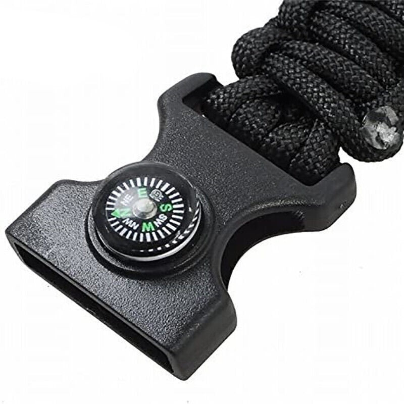 5-in-1 Survival Bracelet – Paracord, Compass, Whistle, Fire Starter, Cutter for Outdoor