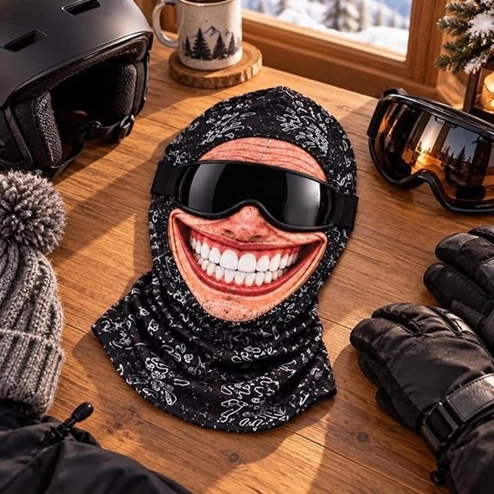Funny 3D Face Mask Balaclava – Windproof Full Face Cover for Winter