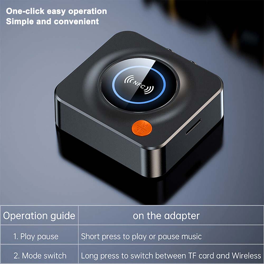Bluetooth 5.1 Stereo Car Kit AUX 3.5mm Jack Wireless Adapter Audio Receiver
