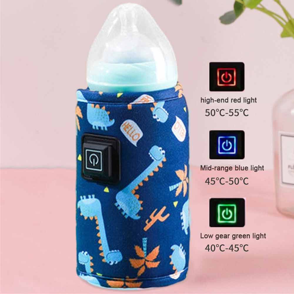 Baby Bottle Warmer Bag Thermostat Portable Travel Milk Feeding Heater USB Pouch