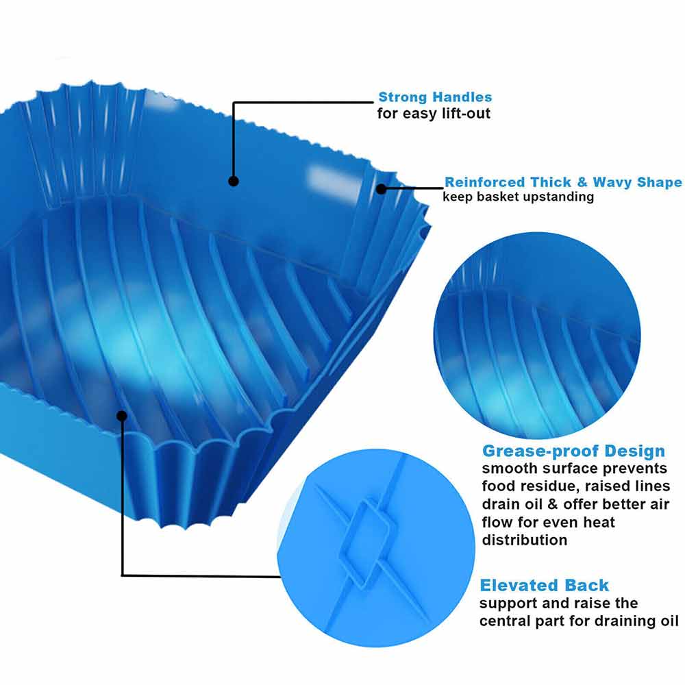 Air Fryer Silicone Pot Air Fryer Basket Liner Non-Stick Reusable Baking Tray