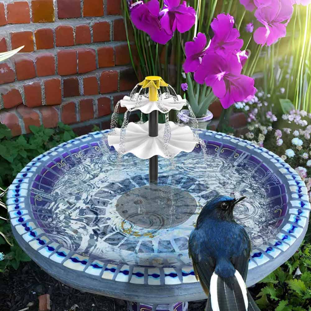 3 Tiered Bird Bath Pump with Solar Panel Solar Water Fountain for Bird Bath Garden Outdoor Indoor Pond Decor