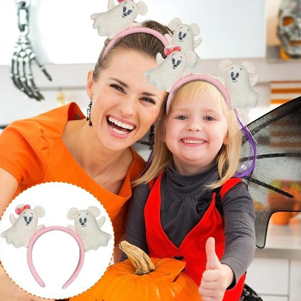 2025 HongKong Disney Parks Halloween Ghost Mickey And Minnie Mouse Ear Headband