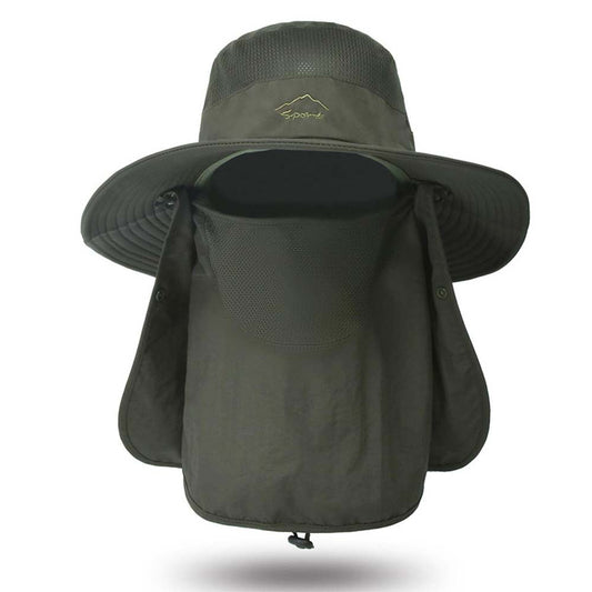 Outdoor Sun UV Protection Fishing Cap Neck Face Flap Hat Wide Brim Cover Summer