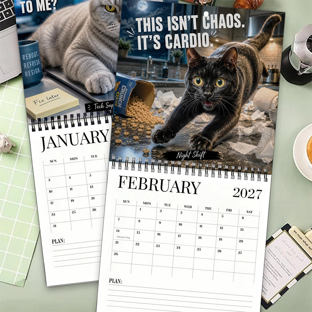 2027 Wall Calendar Cats With Attitude – Funny Sassy Cat Lover Gift