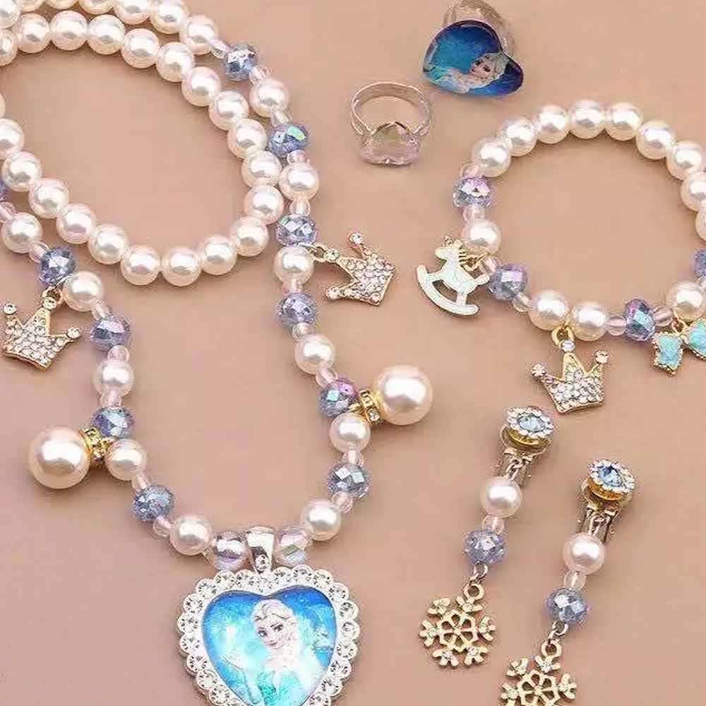 Frozens Elsa Anna necklace Bracelet Earring Ring Set Children Girls Gift BEST GIFT